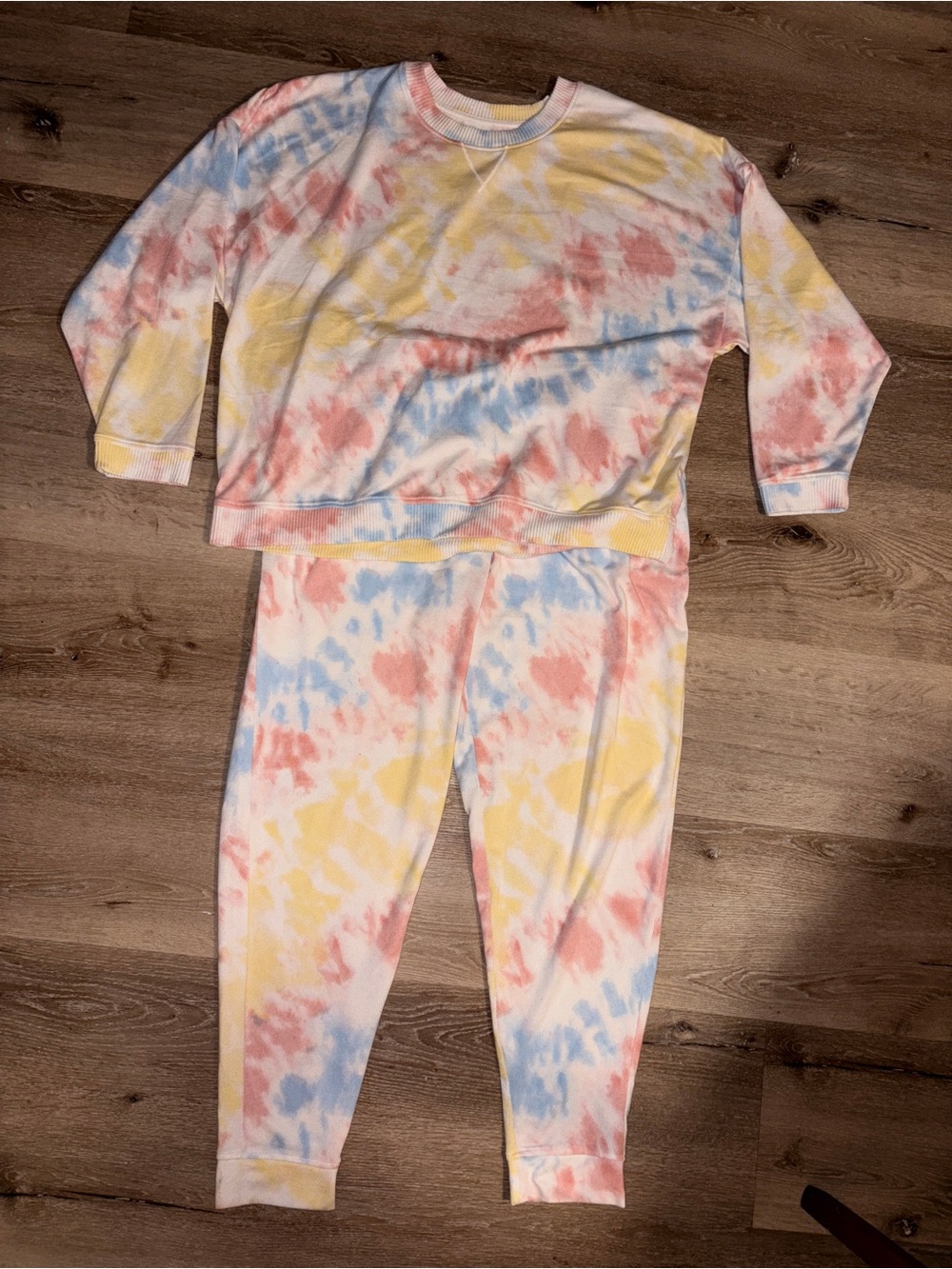 Koolaburra Pastel Tie-Dye Pajama Set - Pink, Yellow & Blue